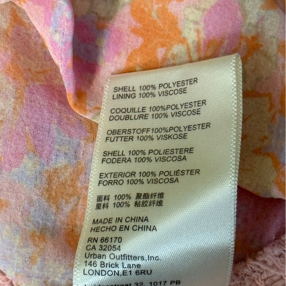 Revolve Free People ENDLESS LOVE Draped Pink Orange Floral Crop Top Size M #1652 - Picture 7 of 7